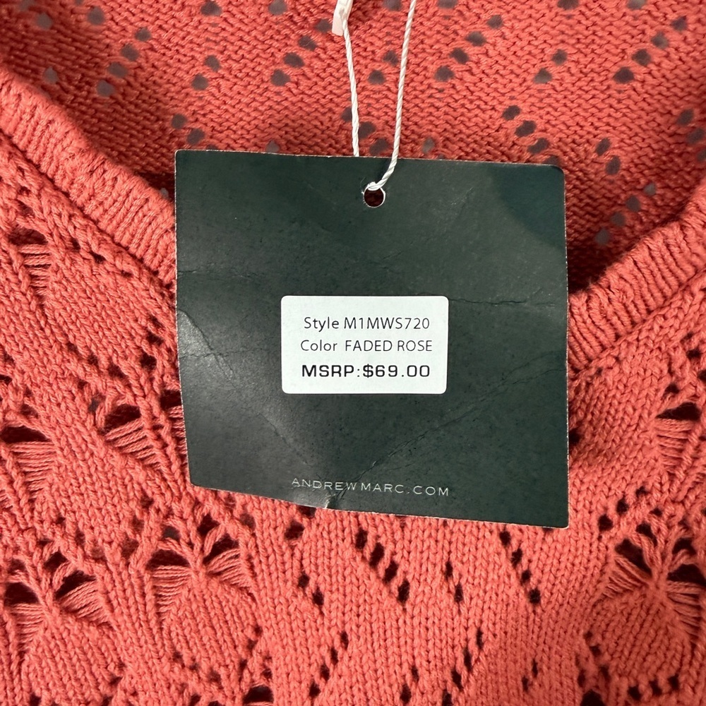 Marc New York Coral Knit Long Sleeve Ruffle Sweater Large NWT - Picture 6 of 7